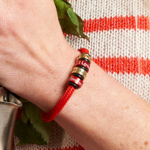 Sustainable OceanYarn NOTCH Bracelet - Natural With Blue Clasp